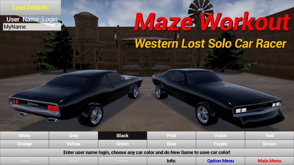 Maze Workout - Western Lost Solo Car Racer
