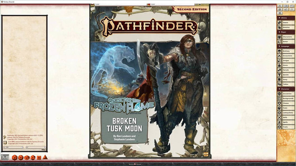 скриншот Fantasy Grounds - Pathfinder 2 RPG - Quest for the Frozen Flame AP 1: Broken Tusk Moon 0