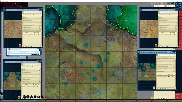 Fantasy Grounds - Starfinder RPG - Flip-Tiles - Alien Planet Starter Set