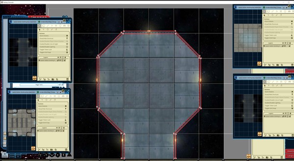 скриншот Fantasy Grounds - Starfinder Flip-Tiles - Space Station Docking Bay Expansion 1