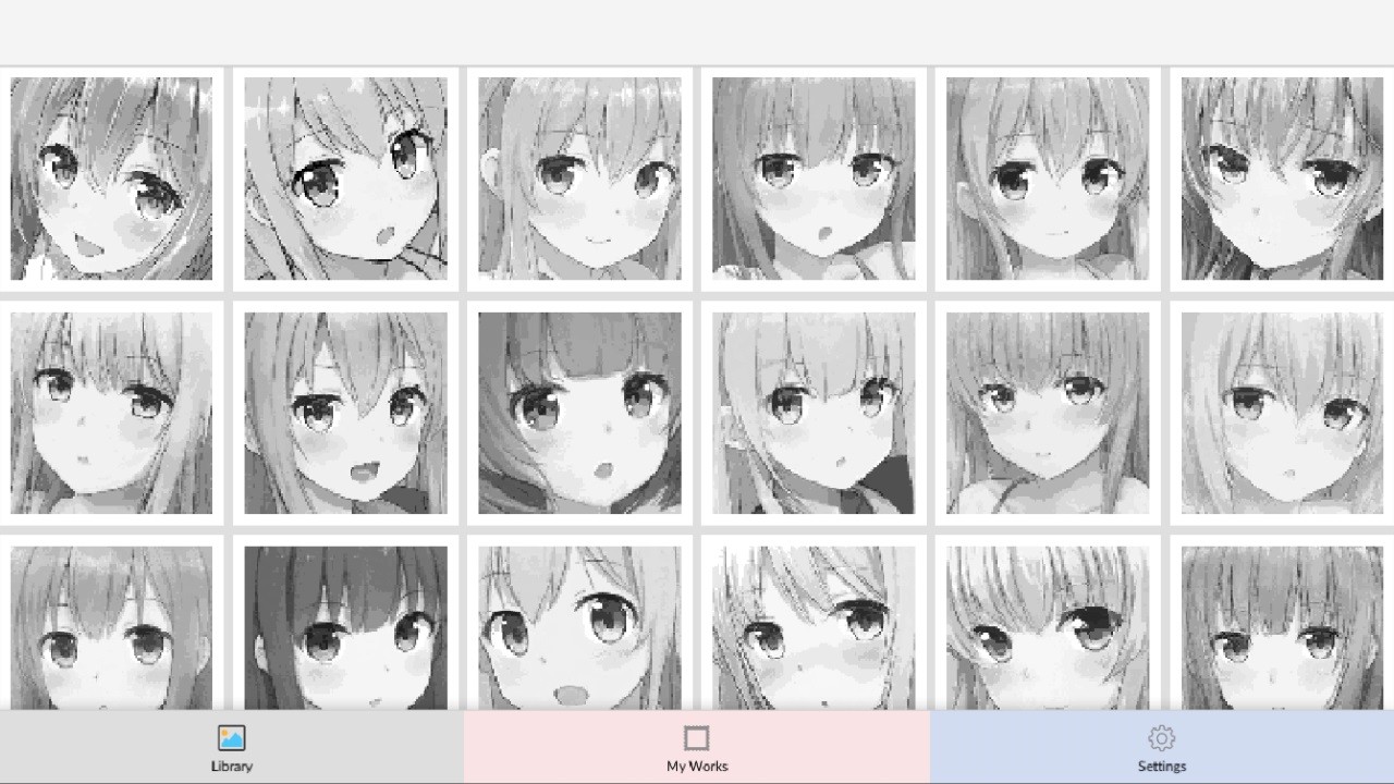 Anime Manga Style Girl - Color By Number Pixel Art Coloring screenshot 1