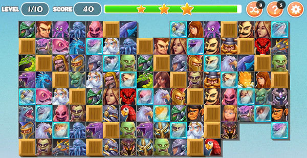 Скриншот из Monsters and Warriors - Onet Match Connect