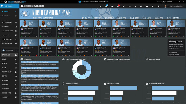 Скриншот из Draft Day Sports: College Basketball 2022