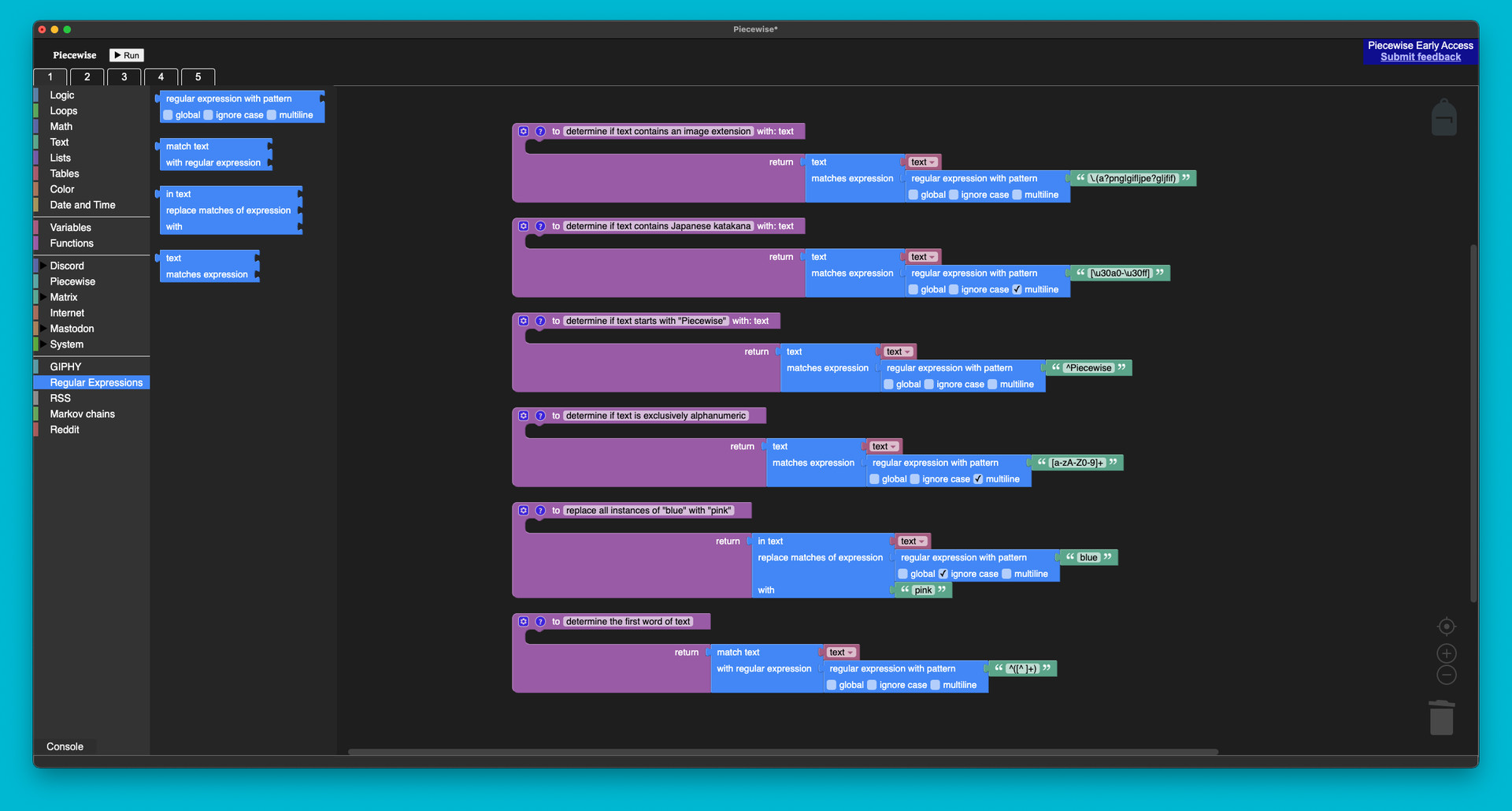 Piecewise - Regular Expressions on Steam