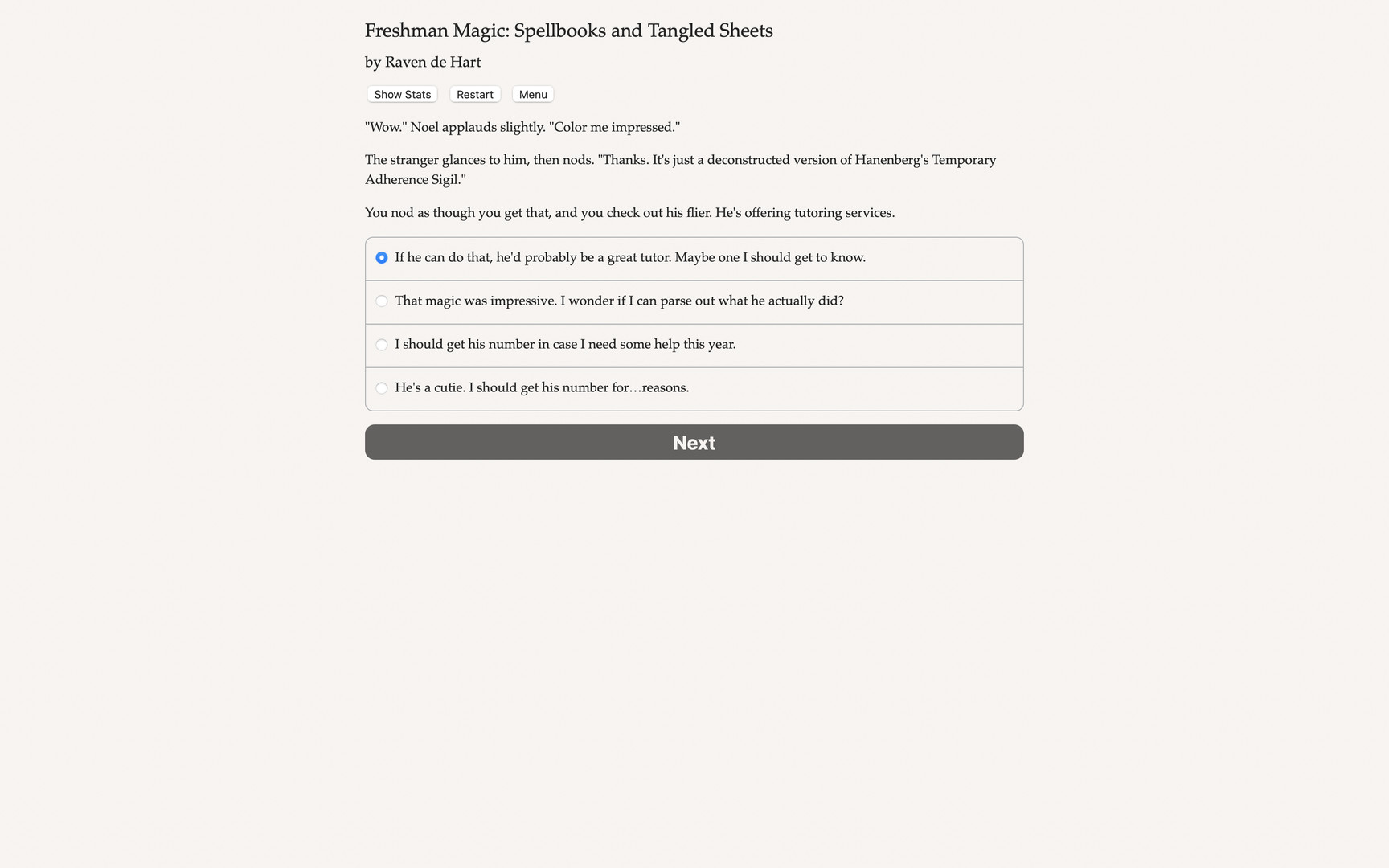 Freshman Magic: Spellbooks and Tangled Sheets Demo #4