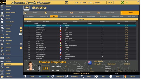 Скриншот из Absolute Tennis Manager Скриншот из Absolute Tennis Manager