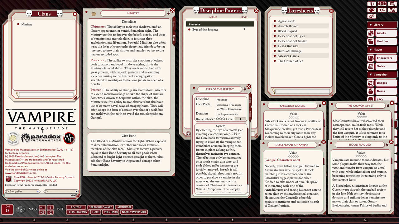 Steam Workshop::Vampire: The Masquerade v20 Character Sheet