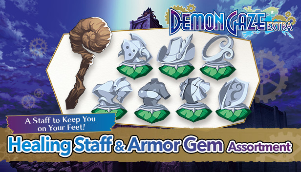 DEMON GAZE EXTRA - Healing Staff & Armor Gem Assortment no Steam