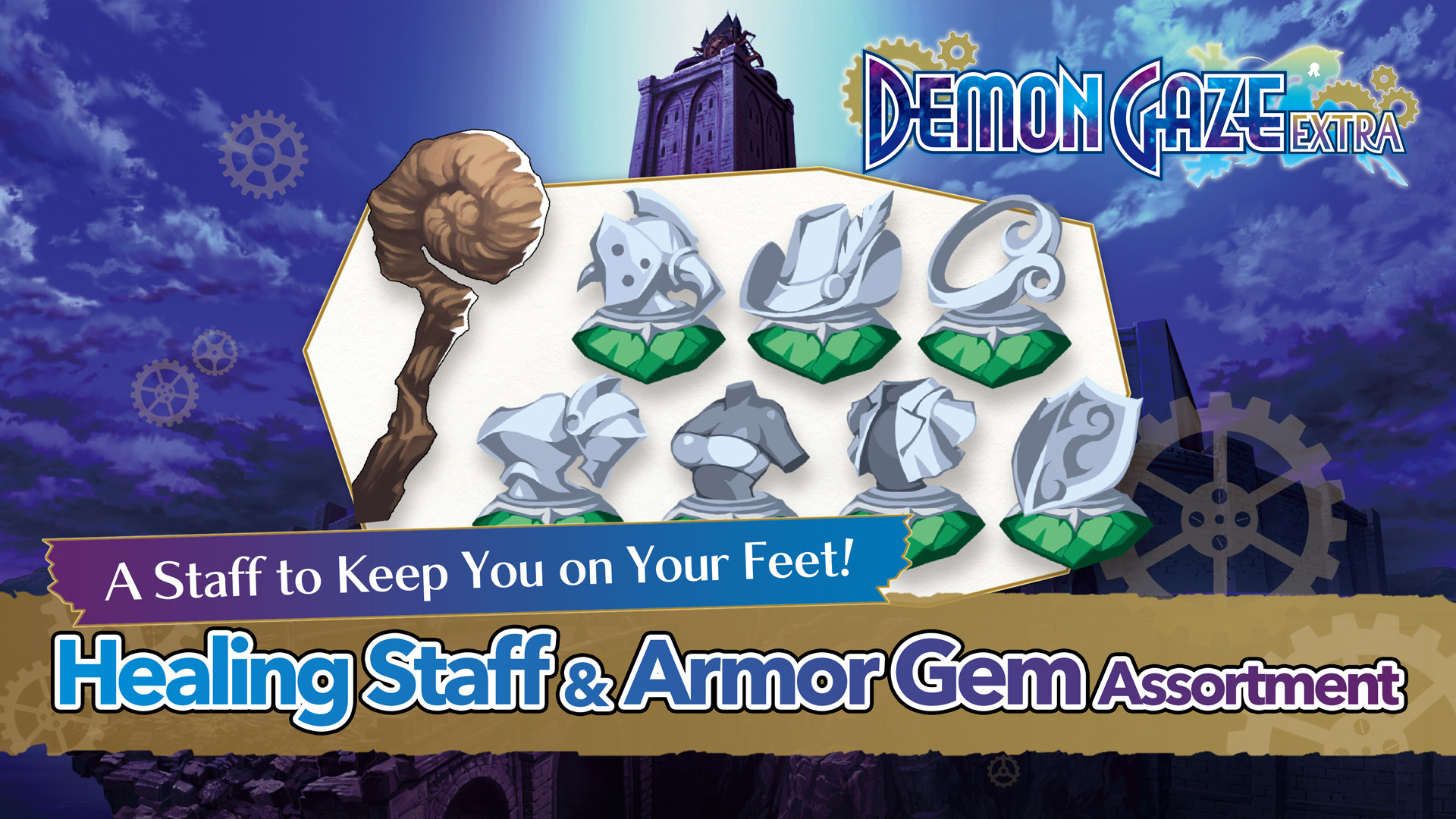 DEMON GAZE EXTRA - Healing Staff & Armor Gem Assortment #0