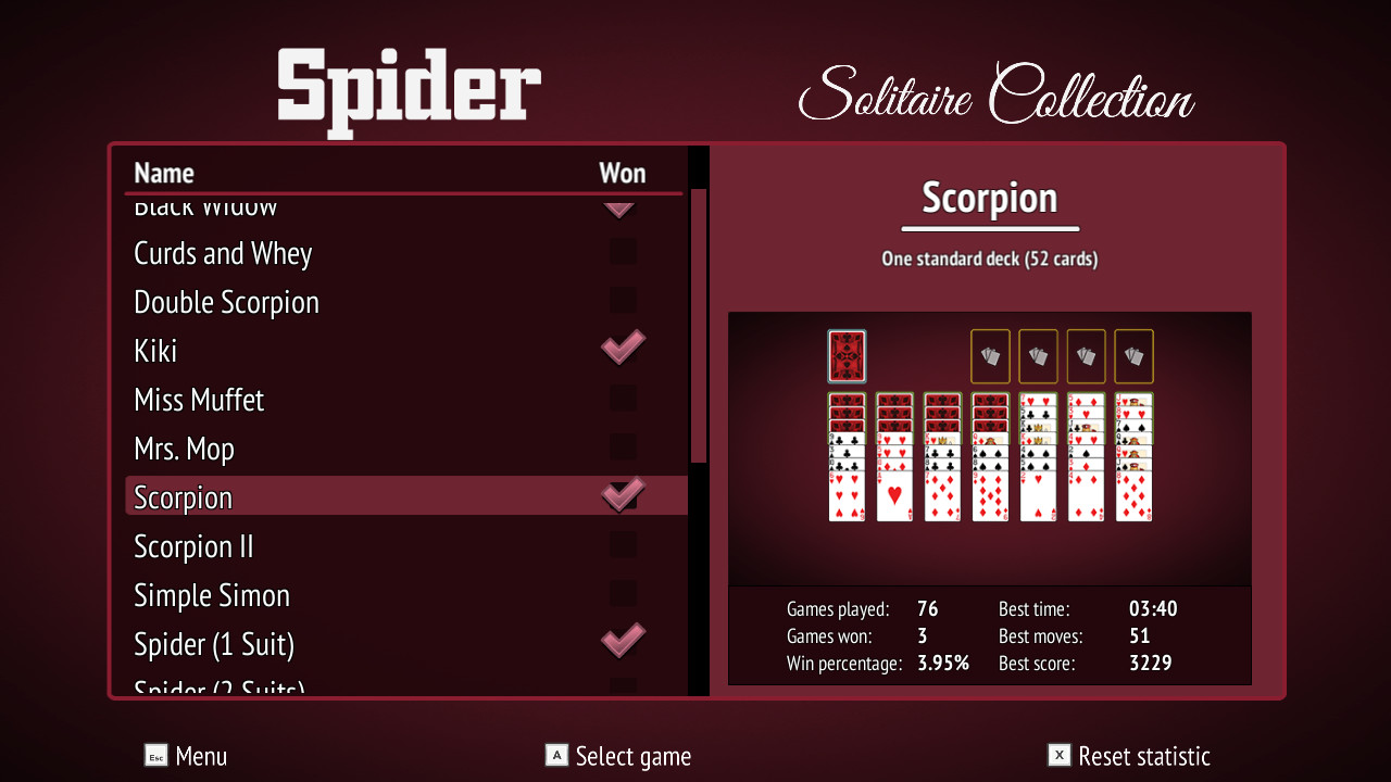 Spider Solitaire Collection - Win/Mac/Linux - (Steam)