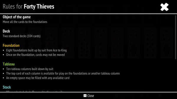 Forty Thieves Solitaire Collection game for windows Pc 1