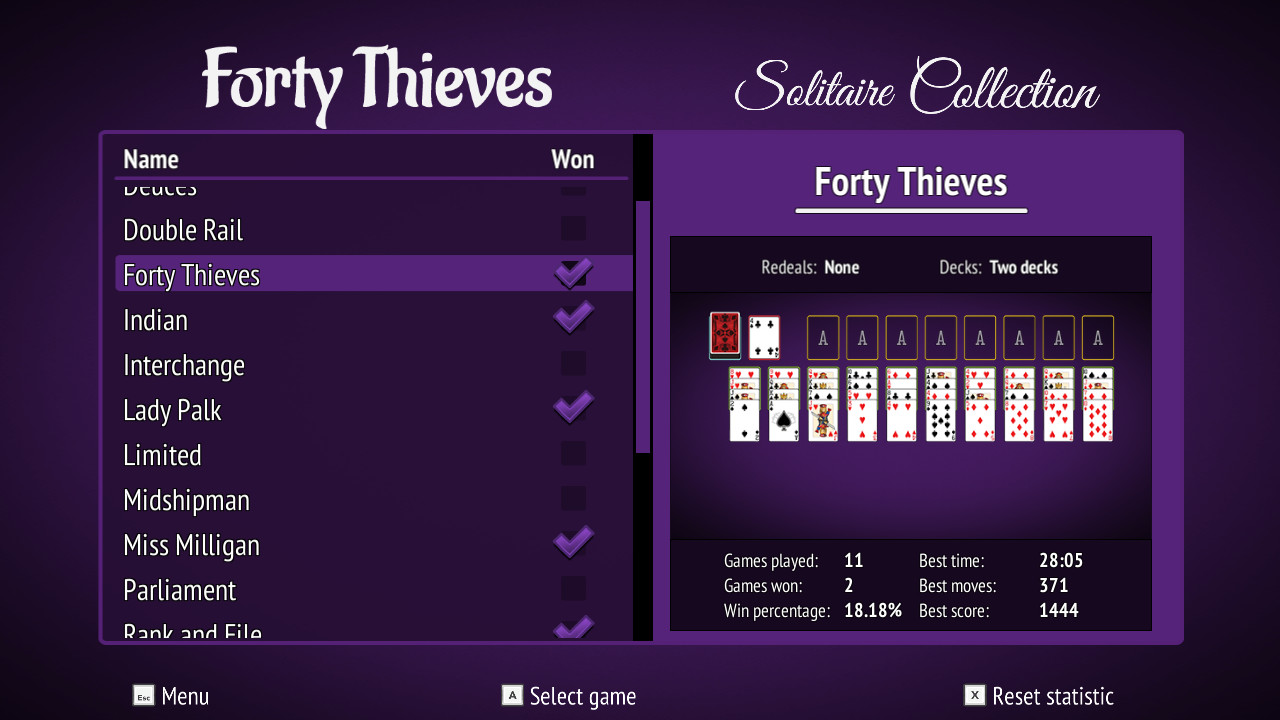 Forty Thieves Solitaire Collection - Win/Mac/Linux - (Steam)