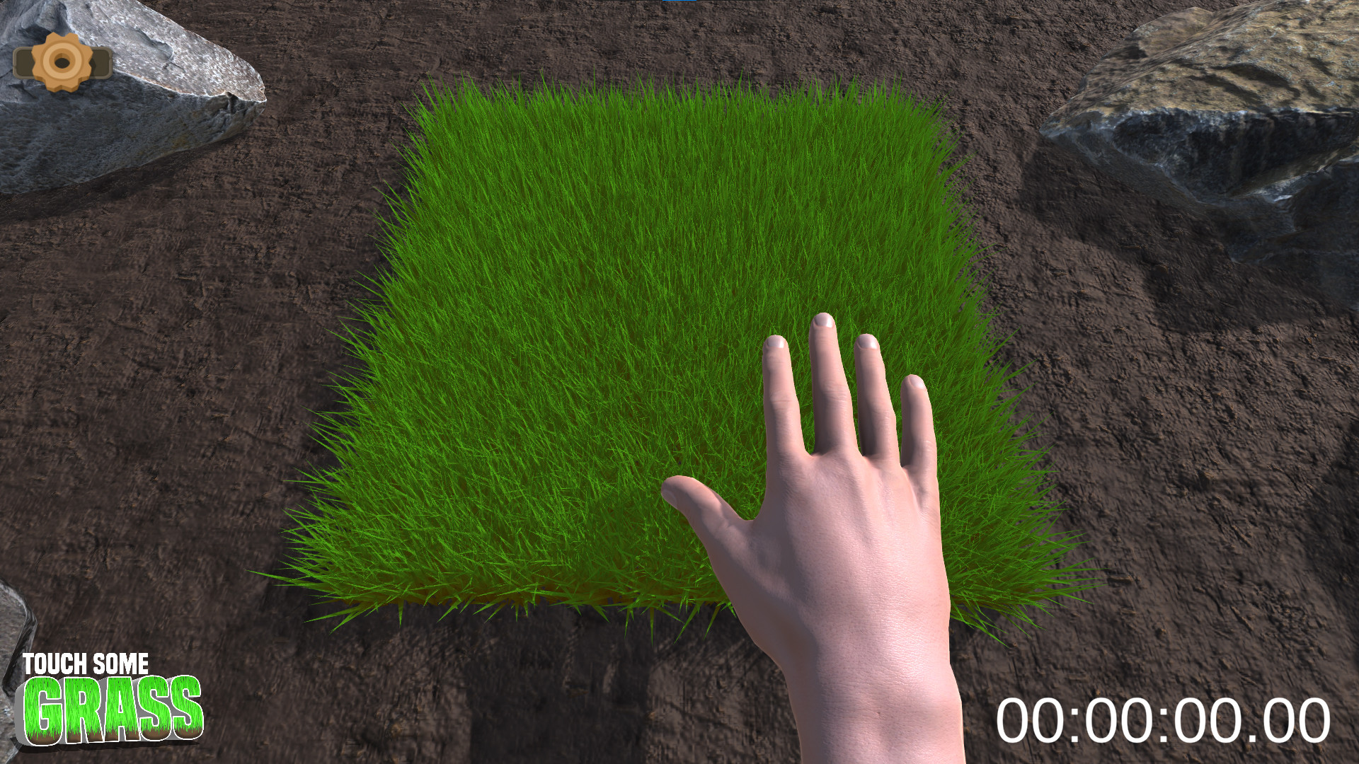 Touching Grass Simulator on the 3DS 