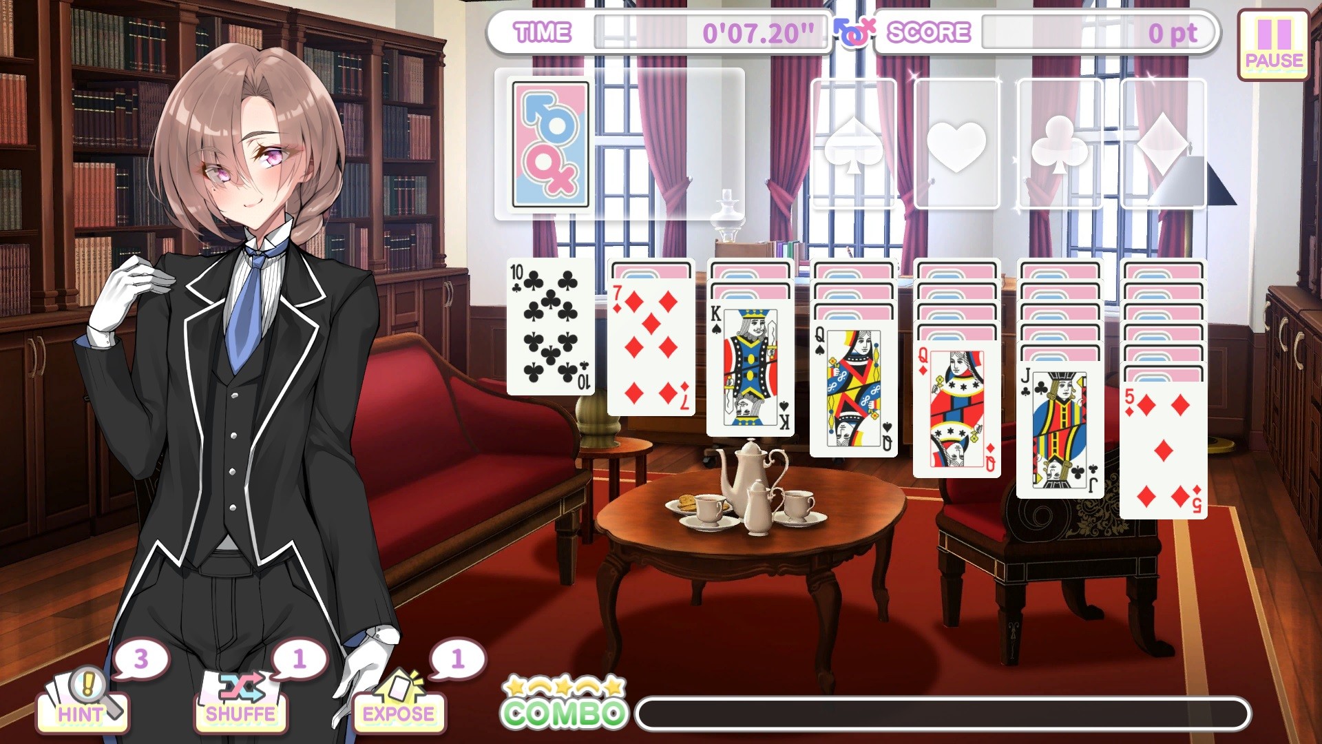 Otoko Cross: Pretty Boys Klondike Solitaire screenshot 1