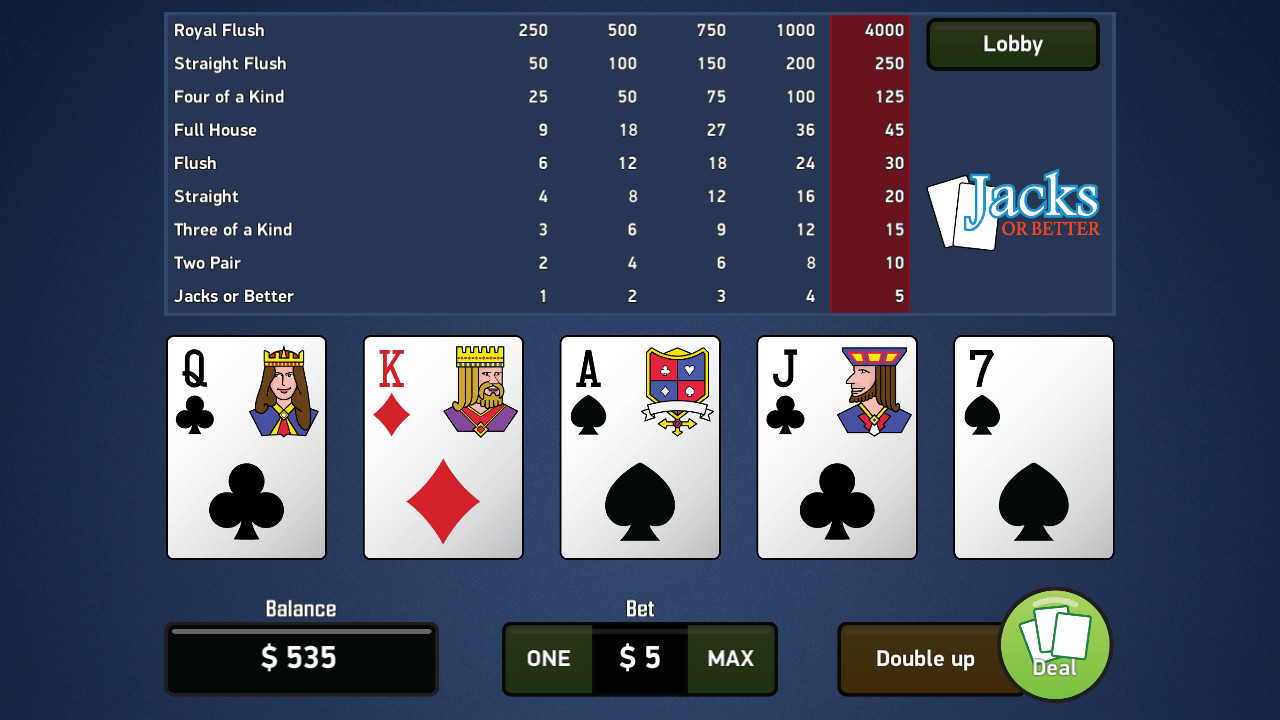 Jacks or Better Video Poker on Steam