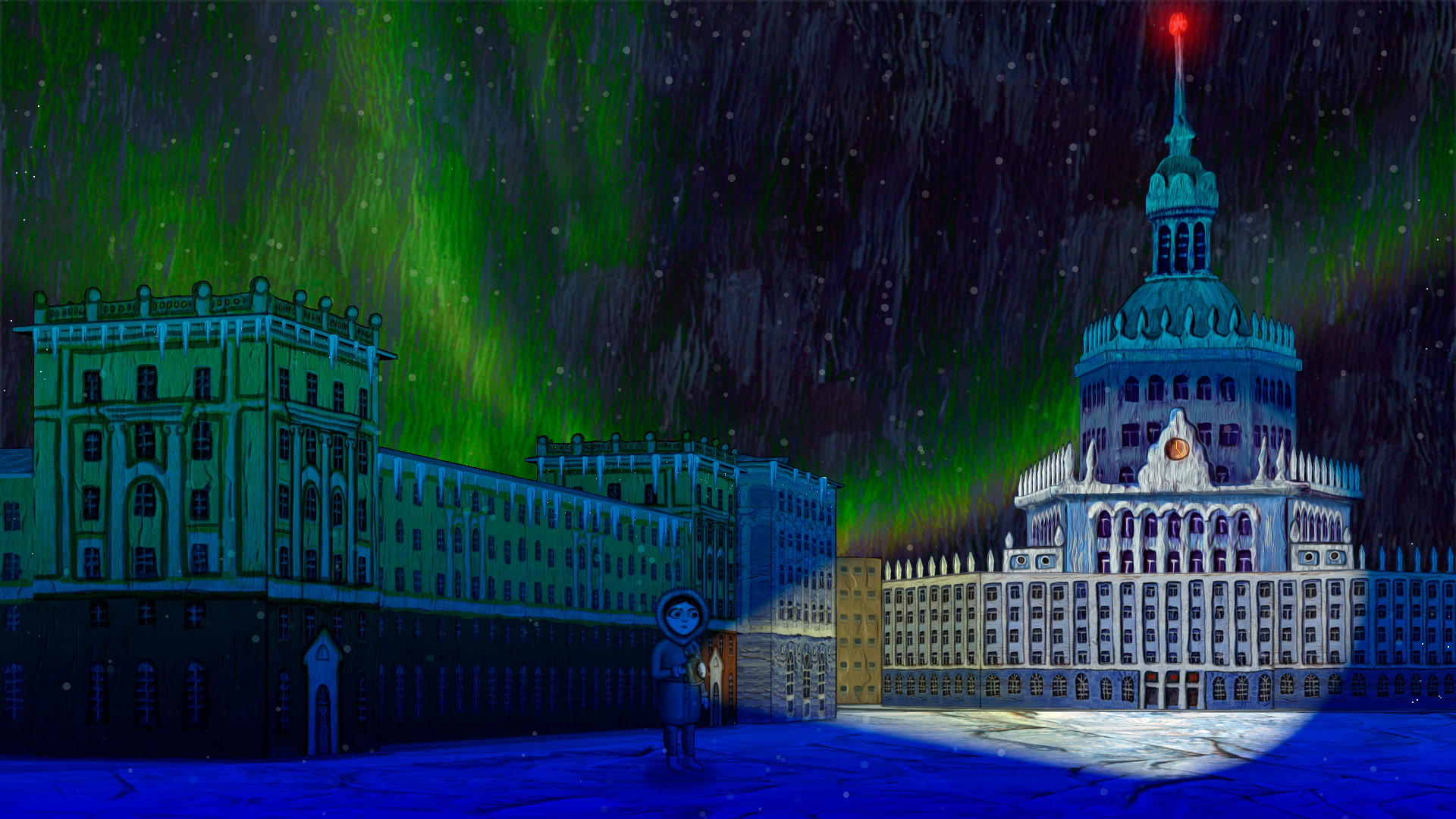 Norgame. Polar night city. Demo #0
