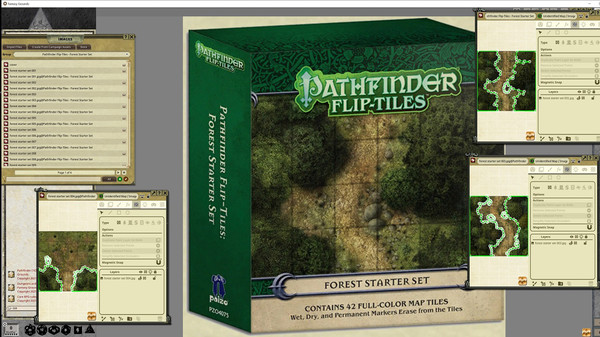 Fantasy Grounds - Pathfinder RPG - Flip-Tiles - Forest Starter Set