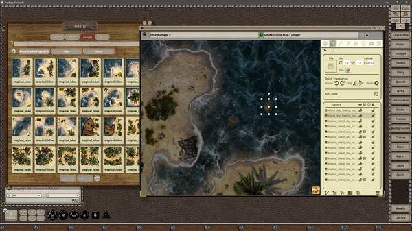 Fantasy Grounds - Black Scrolls Tropical Island (Map Tiles Pack)