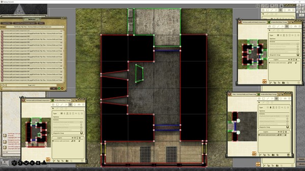 Fantasy Grounds - Pathfinder RPG - Flip-Tiles - Fortress Walls and Towers Expansion