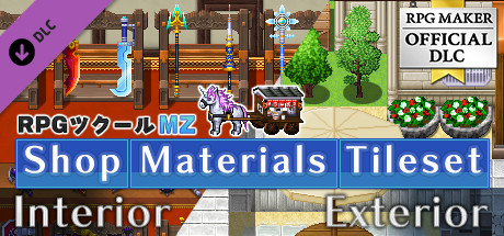 RPG Maker MZ - Shop Materials Tileset - Interior / Exterior banner image