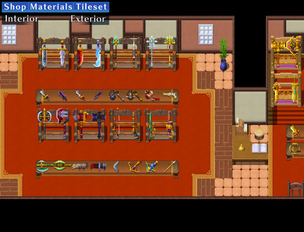 RPG Maker MZ - Shop Materials Tileset - Interior / Exterior