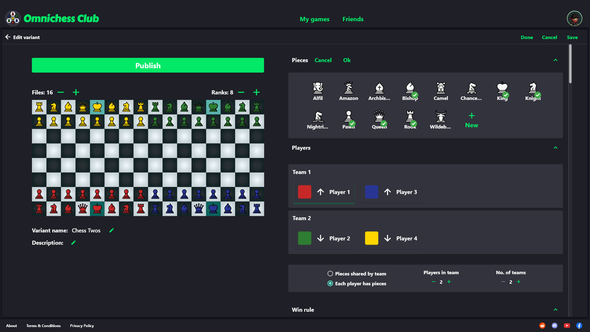 Chess Variant Board Editor 