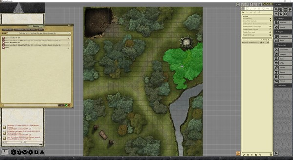 Fantasy Grounds - Pathfinder RPG - Pathfinder Flip-Mat - Classic Woodlands