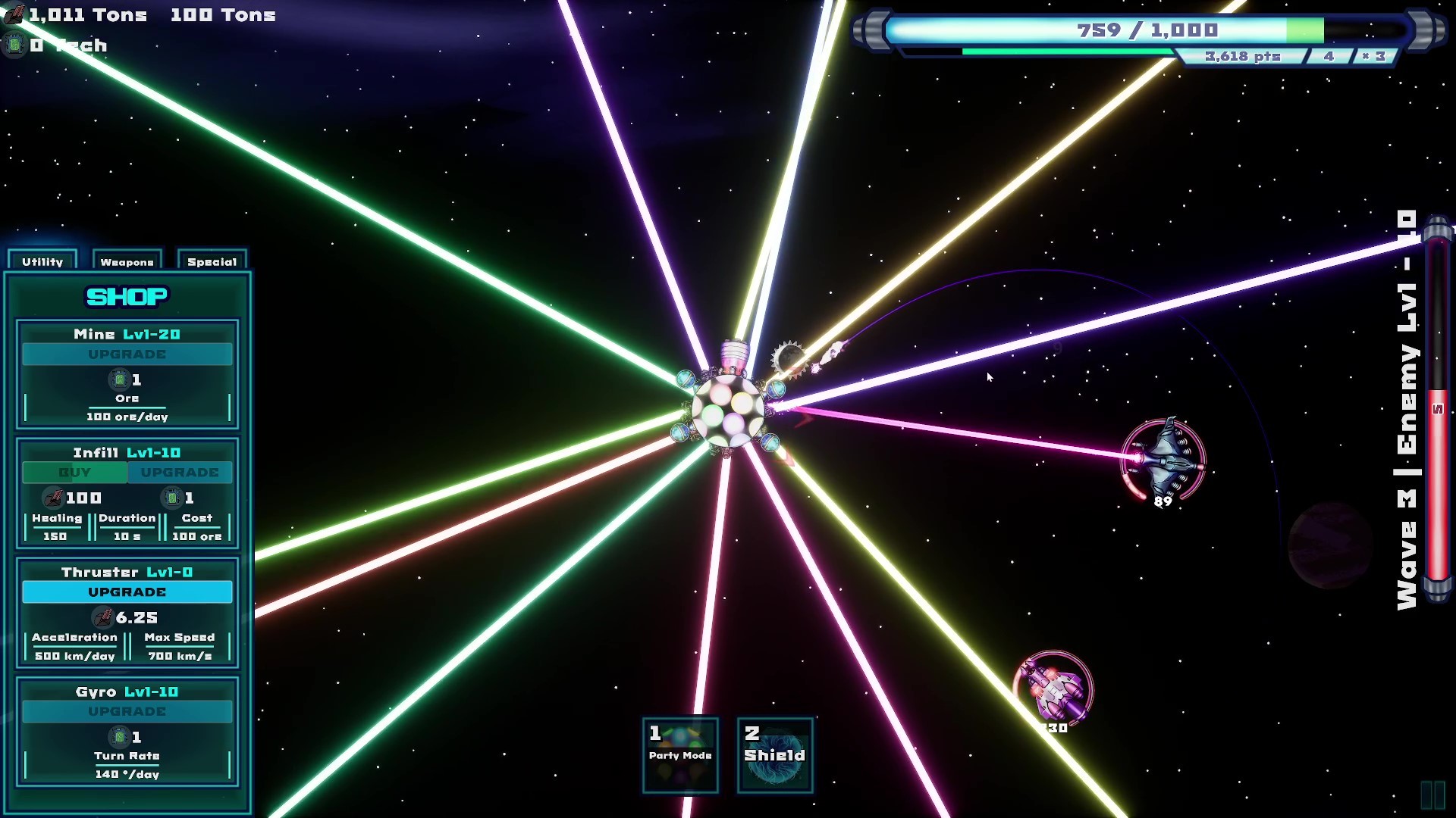 Jogando Starblast - Lançamento na Steam, Novos Modos de Jogo e