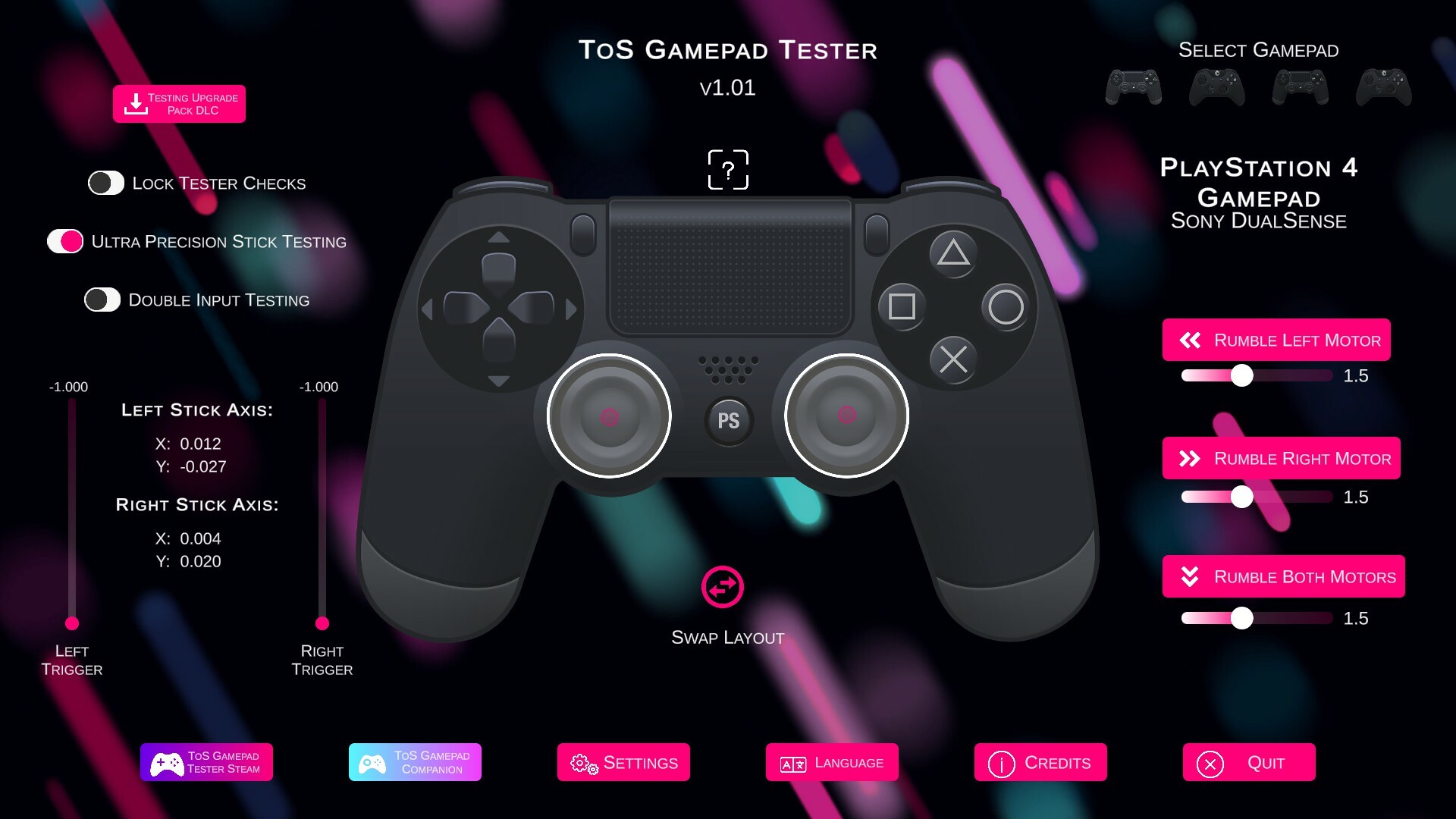 ToS Gamepad Tester On Steam