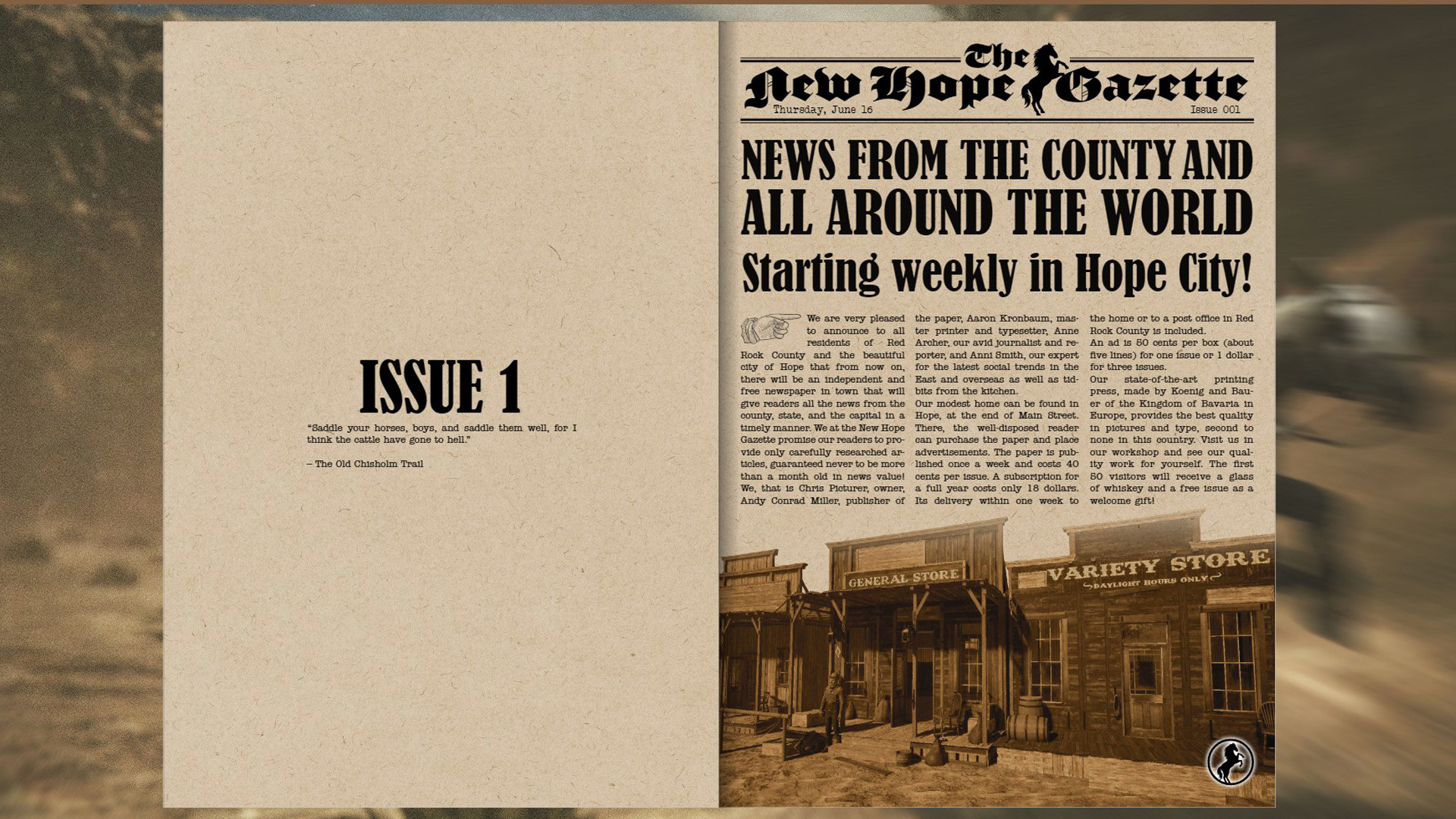 Wild West Dynasty: The New Hope Gazette screenshot 1