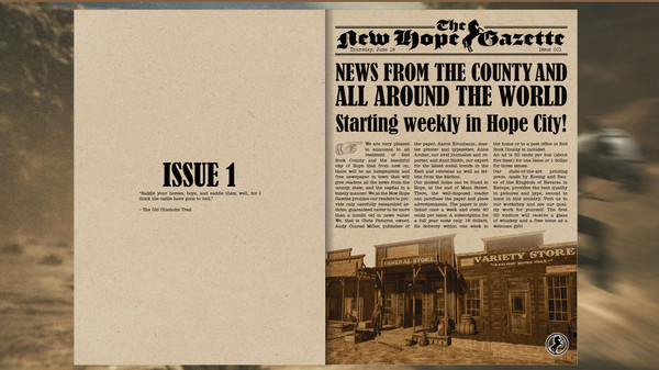 Скриншот из Wild West Dynasty: The New Hope Gazette