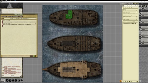 Fantasy Grounds - Pathfinder RPG - Pathfinder Flip-Map - Classic Pirate Ship