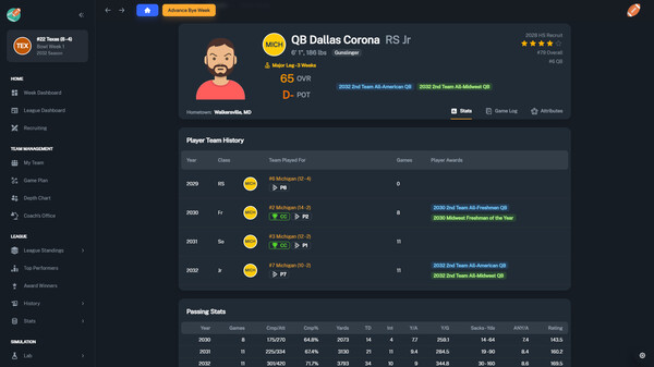 Football Coach: College Dynasty game for Linux 1