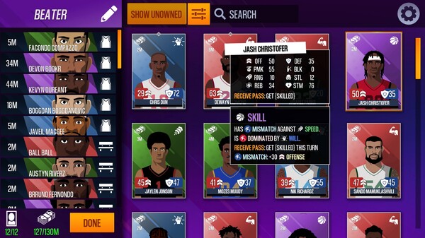 Screenshot of Basketball DreamTeam