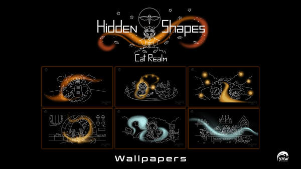 Hidden Shapes Cat Realm - Wallpapers