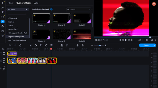 Movavi Video Editor 2023 - Digital Overlay Pack for steam Movavi Video Editor 2023 - Digital Overlay Pack for steam