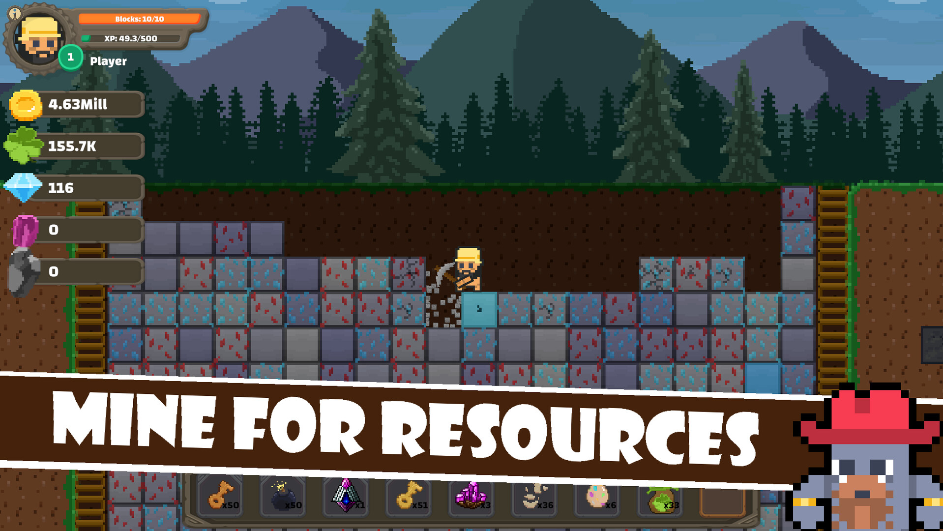 Treasure Miner Free - a 2d mining adventure::Appstore for Android