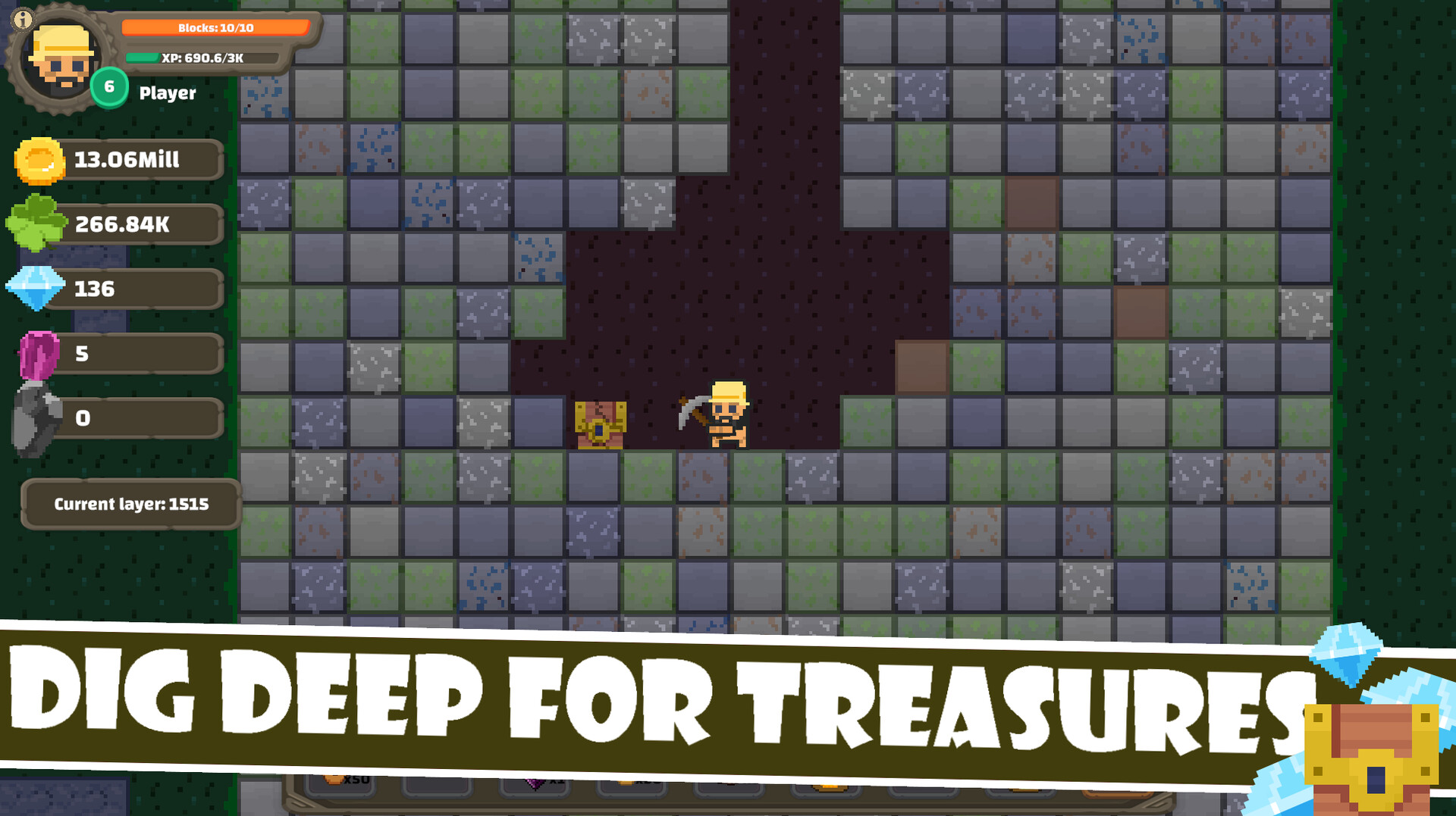 Treasure Miner Free - a 2d mining adventure::Appstore