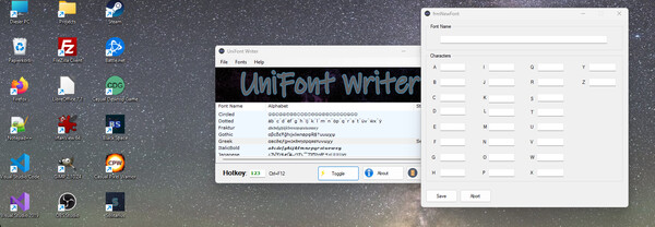 Скриншот из UniFont Writer
