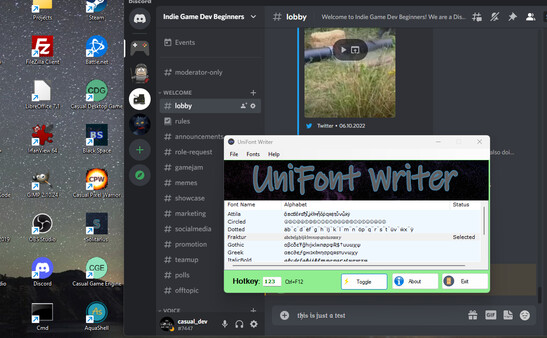 Скриншот из UniFont Writer