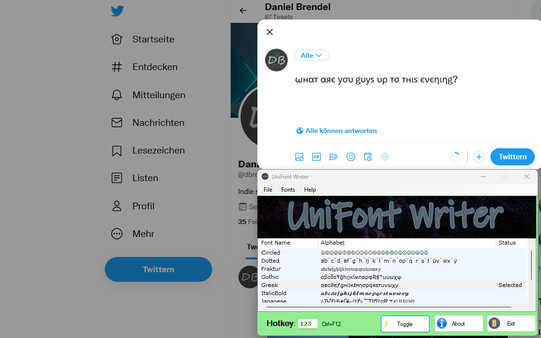 Скриншот из UniFont Writer