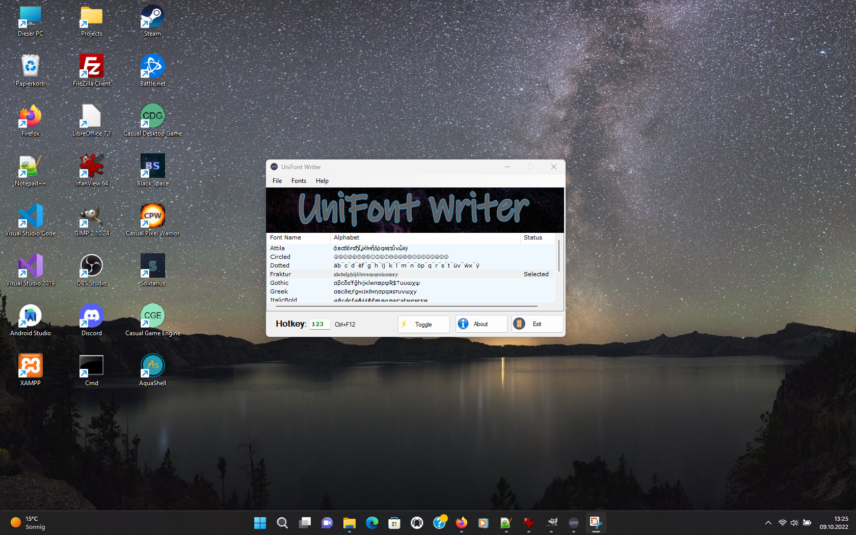 UniFont Writer screenshot 1