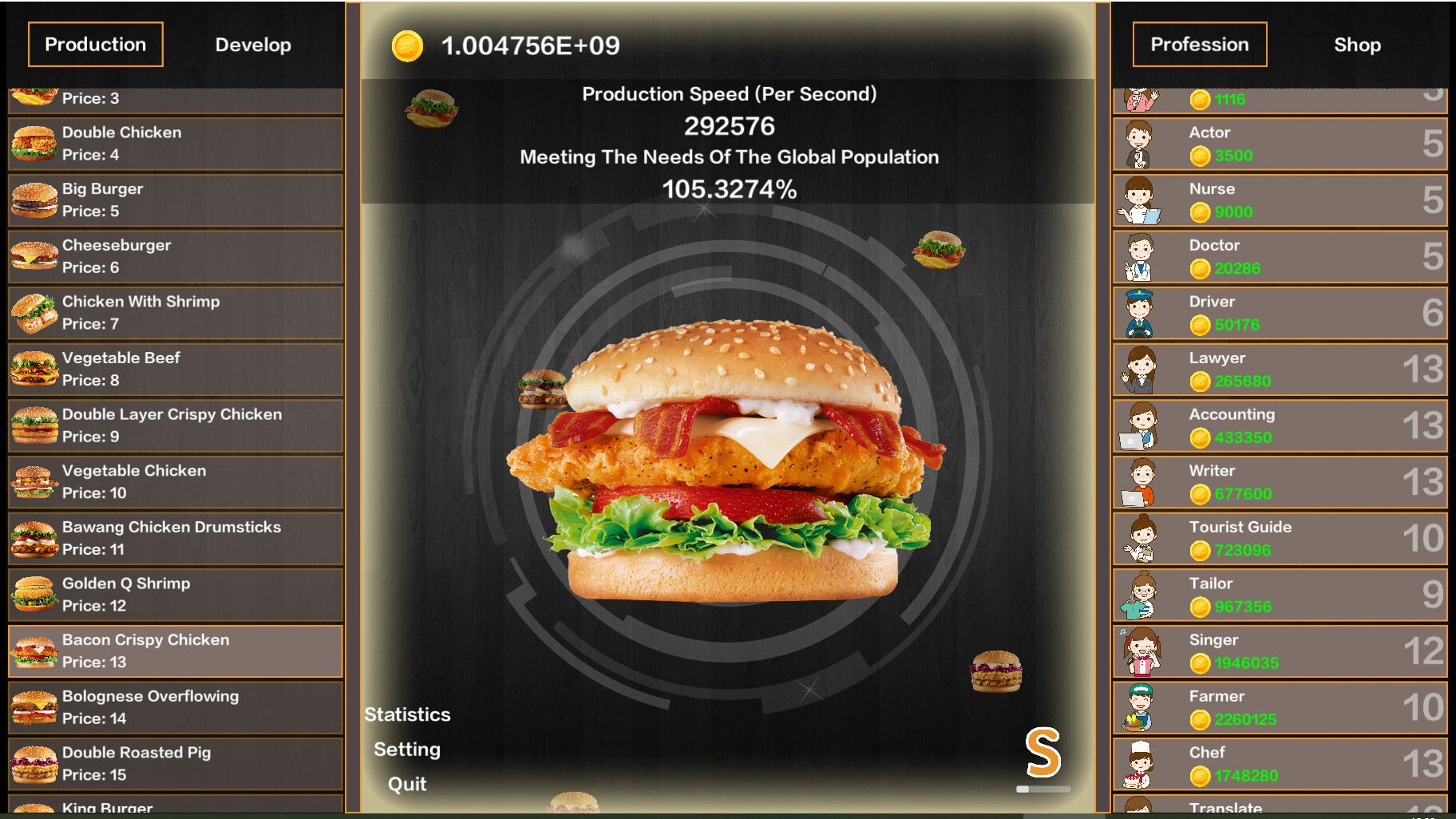 Idle Hamburgers Save the World screenshot 1