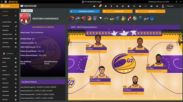Скриншот из Draft Day Sports: Pro Basketball 2023