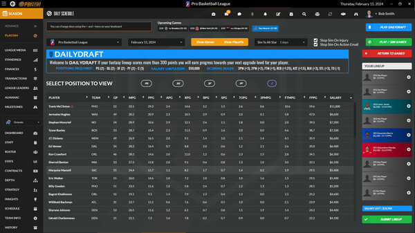 Скриншот из Draft Day Sports: Pro Basketball 2023