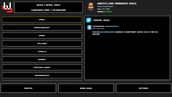 Скриншот из Wrestling Manager 2023