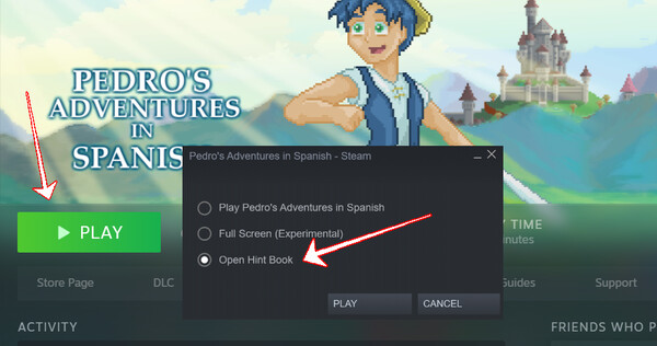 Pedro's Adventures in Spanish - Hint Book