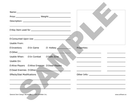 E-Book - SoftWeir Game Design Worksheets