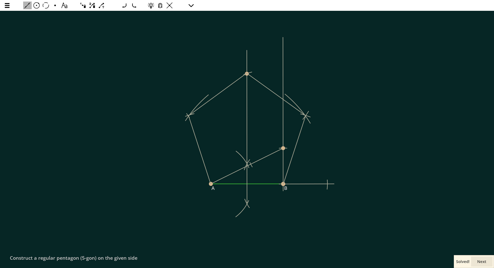 Ecocoru : Euclidean Constructions -- Compass & Ruler screenshot 1