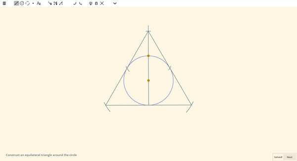 Ecocoru : Euclidean Constructions -- Compass & Ruler game for Linux 1
